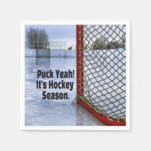 Serviette En Papier Saison de hockey glace froid drôle Humour canard