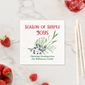 Serviette En Papier Saison de Joies Simples Blue Juniper Noël (En situation)