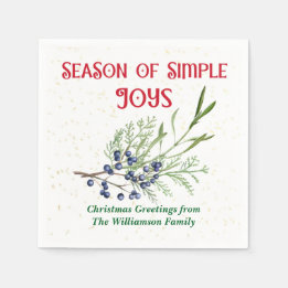 Serviette En Papier Saison de Joies Simples Blue Juniper Noël