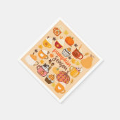 Serviette En Papier Saison de la citrouille épicée (Coin)