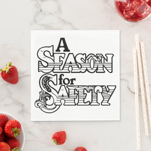 Serviette En Papier Saison de sécurité Motivation noir et blanc (En situation)