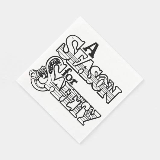 Serviette En Papier Saison de sécurité Motivation noir et blanc (Coin)