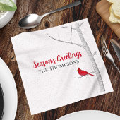 Serviette En Papier Saison de vacances Salutation Red Cardinal Birch T