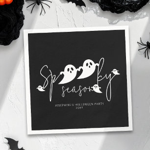 Serviette En Papier Saison éffrayante Blanc Cute Ghosts Moderne Hallow