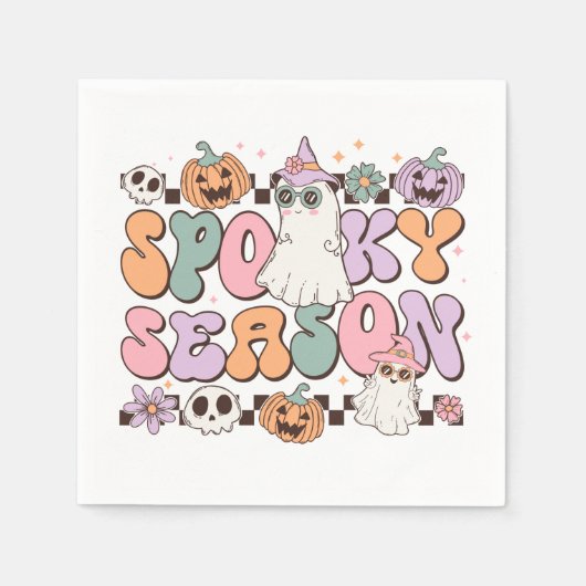 Serviette En Papier Saison Éffrayante des fantômes d'Halloween (Devant)
