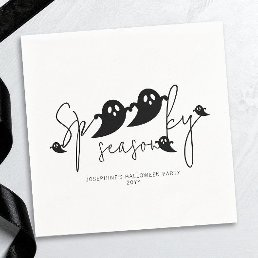 Serviette En Papier Saison éffrayante Simple Black Ghosts Moderne Hall