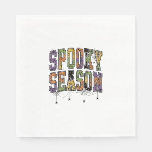 Serviette En Papier Saison effrayante typographie Halloween vintage De