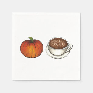 Serviette En Papier Saison épice citrouille Café Fin automne automne