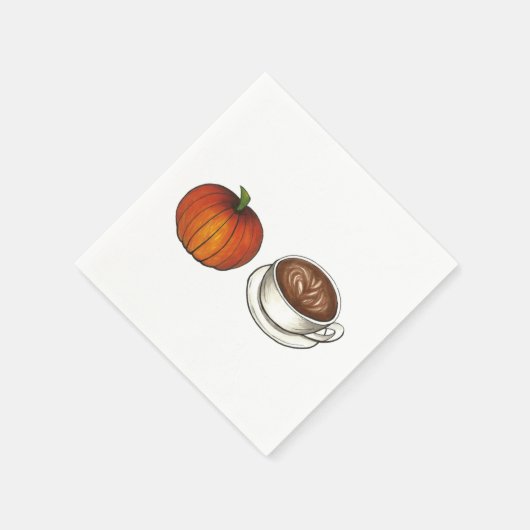 Serviette En Papier Saison épice citrouille Café Fin automne automne (Coin)