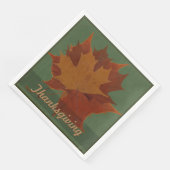 Serviette En Papier Saison Feuilles Automne Thanksgiving Texte Personn (Coin)