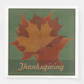 Serviette En Papier Saison Feuilles Automne Thanksgiving Texte Personn (Devant)