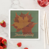 Serviette En Papier Saison Feuilles Automne Thanksgiving Texte Personn (En situation)