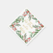 Serviette En Papier Saison Noël Holly Wreath Bright (Coin)