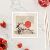 Serviette En Papier Sakura Blossom Paysage Hiéroglyphe Zen (En situation)
