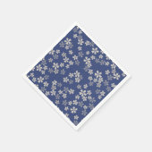 Serviette En Papier Sakura japonais fleurs de cerisier bleu blanc (Coin)
