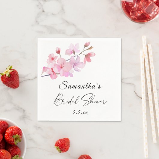 Serviette En Papier Sakura - Mariage douche nuptiale (En situation)