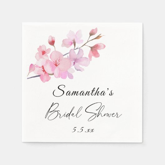 Serviette En Papier Sakura - Mariage douche nuptiale (Devant)