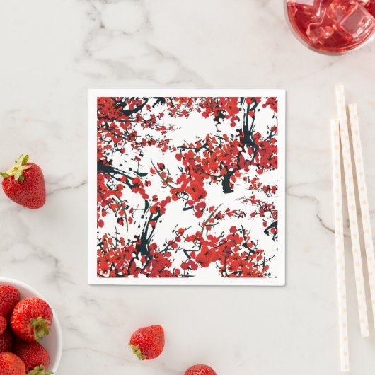Serviette En Papier Sakura Papier Napkin (En situation)