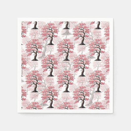 Serviette En Papier Sakura Rose Cherry Fleur Arbre Design (Devant)