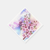 Serviette En Papier Sakura rose sur la peinture Arrière - plan (Coin)