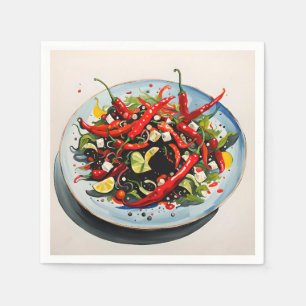Serviette En Papier Salade de poivrons chauds