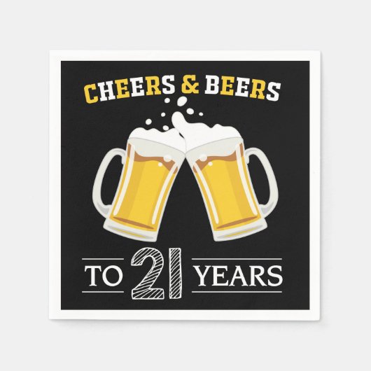 Serviette En Papier Salades et bières à 21 ans serviettes (Devant)