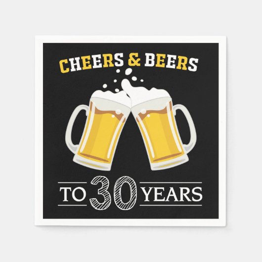 Serviette En Papier Salades et bières à 30 ans (Devant)