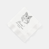 Serviette En Papier Salaire Personnalisé Chat Drawn Cocktail Mariage d (Coin)
