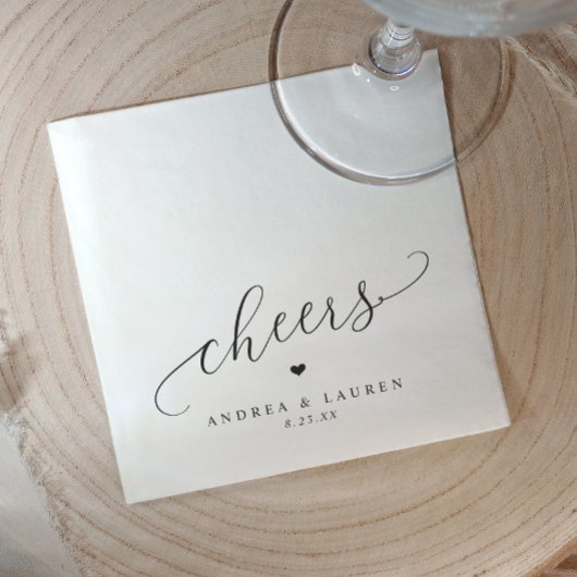 Serviette En Papier Salers Napkins Coeur Romantique Mariage moderne