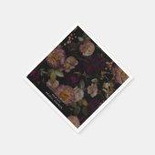 Serviette En Papier Salle de mariage florale dramatique sombre et luna (Coin)