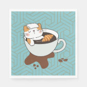 Serviette En Papier Salon de chat au café (Devant)