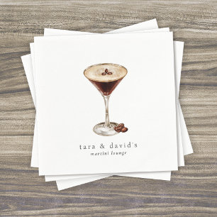 Serviette En Papier Salon de cocktails Martini personnalisé avec noms
