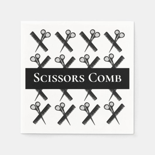 Serviette En Papier Salon de coiffure pour peigne de ciseaux (Devant)