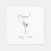 Serviette En Papier Salons d'argent personnalisés et Mariage de champa (Devant)