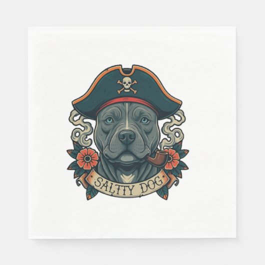 Serviette En Papier Salty Dog Pitbull (Devant)