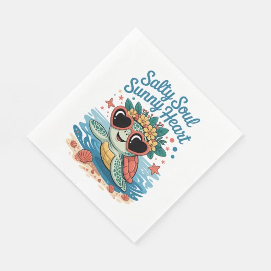 Serviette En Papier Salty Soul Sunny Heart Turtle Été (Coin)