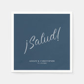 Serviette En Papier ¡Salud ! Indigo Blue Minimal Toute Occasion Cockta (Devant)