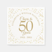 Serviette En Papier Salue À 50 Ans De Mariage Poussière D'Or (Devant)