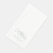 Serviette En Papier Salue Élégante Mariage Sage Green Calligraphie (Coin)