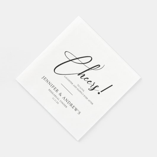 Serviette En Papier Salue Élégante Répétition de Mariage Personnalisée (Coin)