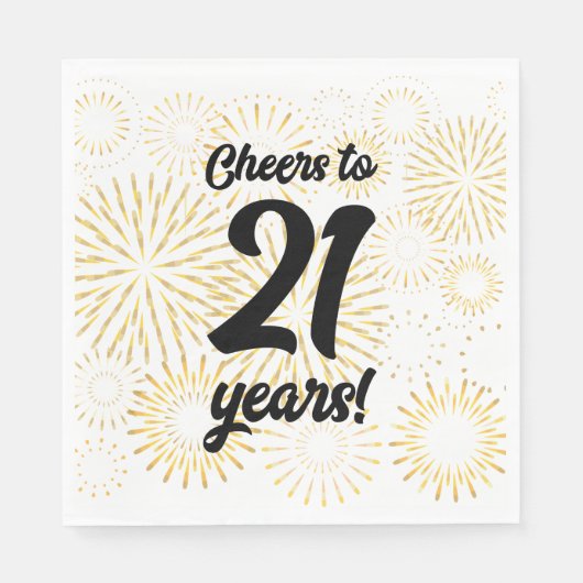 Serviette En Papier Salut à 21 ans ! (Devant)