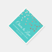 Serviette En Papier Salut à l'amour Turquoise Blue Confetti Mariage (Coin)