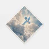 Serviette En Papier Salut, Croix dans les nuages, (Coin)