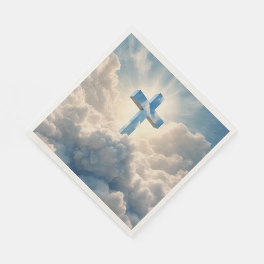 Serviette En Papier Salut, Croix dans les nuages, (Coin)