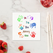 Serviette En Papier Salut, je suis The Messy One - Paint Handprints (En situation)