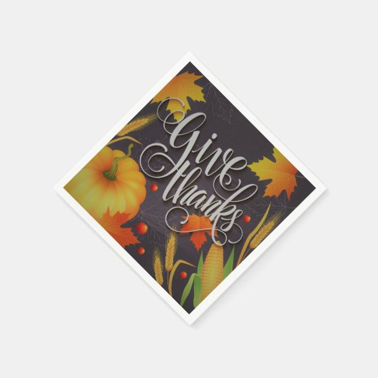 Serviette En Papier Salutation d'action de grâces (Coin)