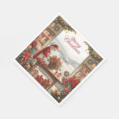 Serviette En Papier Salutation de Noël du Père Noël de l'aéroport (Coin)