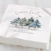 Serviette En Papier Salutation de saison Aquarelle Arbres de Noël