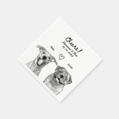 Serviette En Papier Salutations 2 Animaux de compagnie tirés Personnal (Coin)