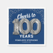 Serviette En Papier Salutations à 100 ans Anniversaire (Devant)